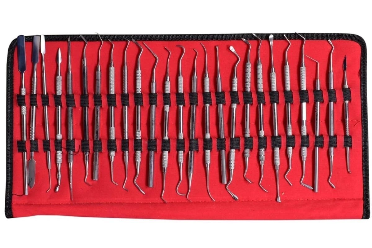 54 PCS Dental Surgical Extraction Instrument Kit Elevators Forceps Set