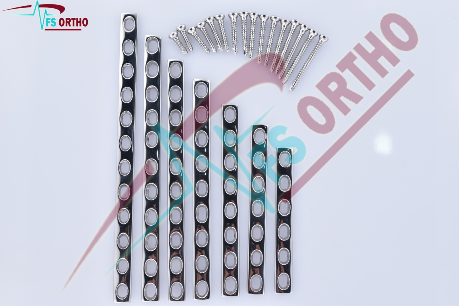 4.5mm DCP Narrow Plates 6 to 14 Holes plates with screws (100 Pcs)-SS-316L ortho
