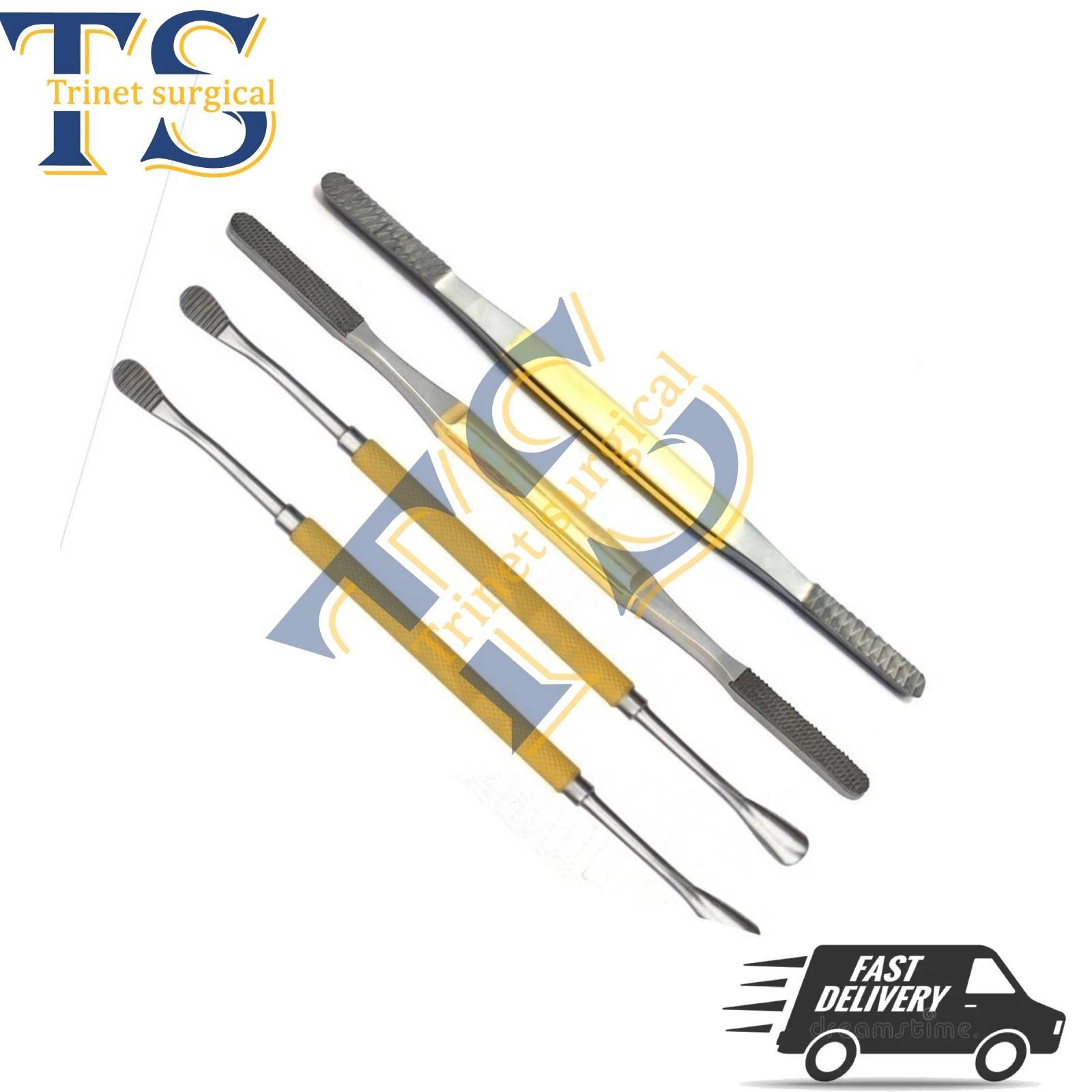 Rhinoplasty Fomon Double Ended Nasal Rasp Medium 4 PCs Set Surgical Instruments