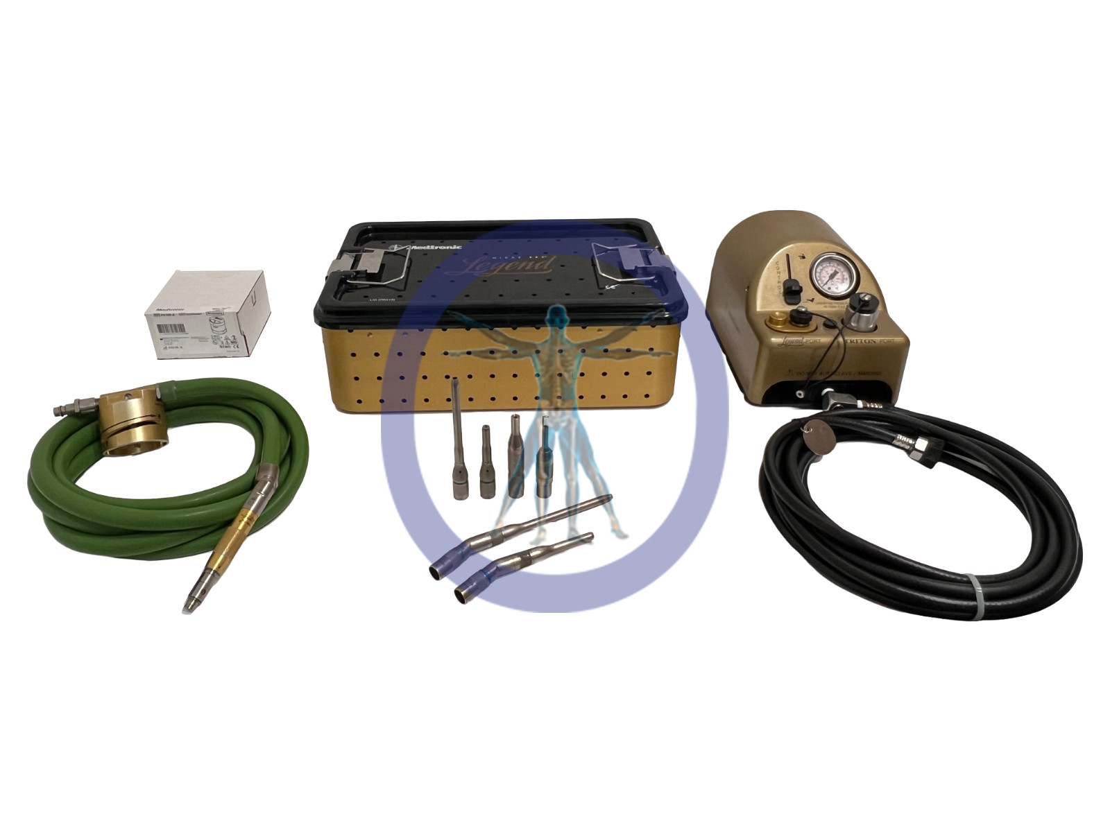 Medtronic VO3 Midas Rex Legend Set With Large Bore Attachments *3 Month Warranty