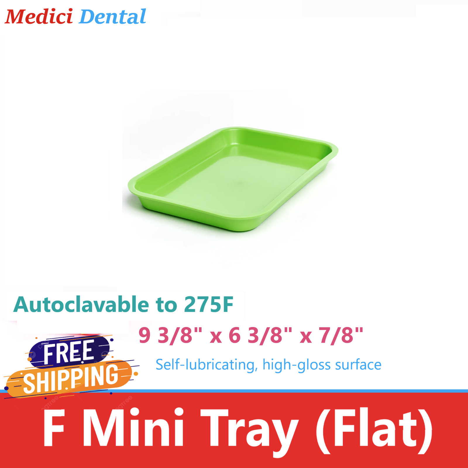 4/Pack – Dental Procedure Set Up Flat Tray Size F (MINI) -Autoclavable 275F