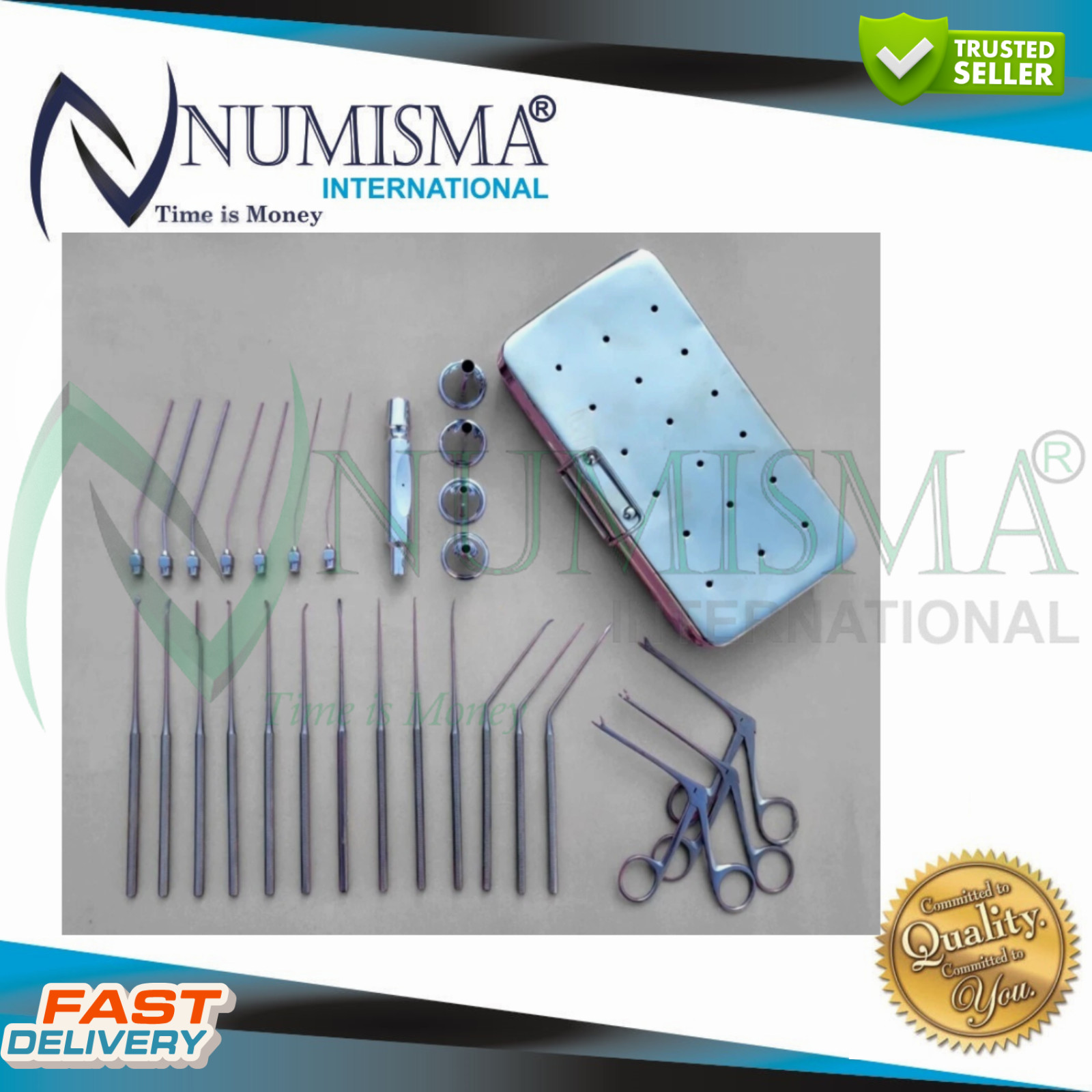 Shea Ear Operation Myringotomy Instruments Set 29 Myringoplasty Surgical ENT