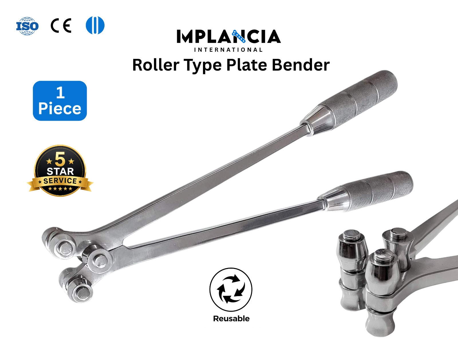 Roller Type Plate Bender Heavy Duty Stainless Steel Orthopedic Instrument