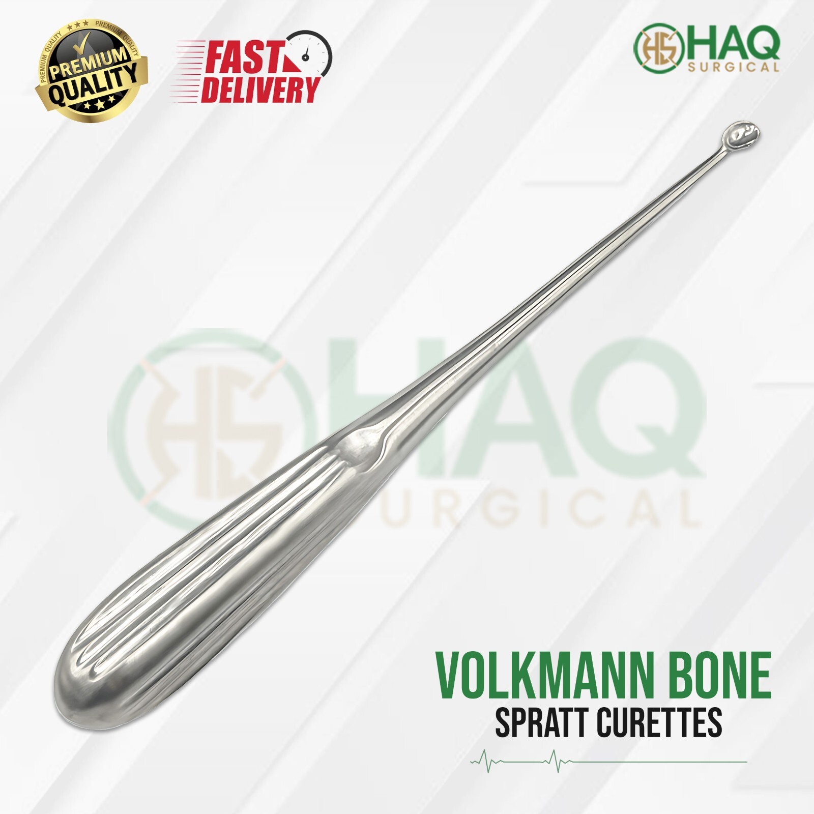 22Cm Volkmann Bone Curette Sharp Spoon Set Tissue Surgery Orthopedics Instrument
