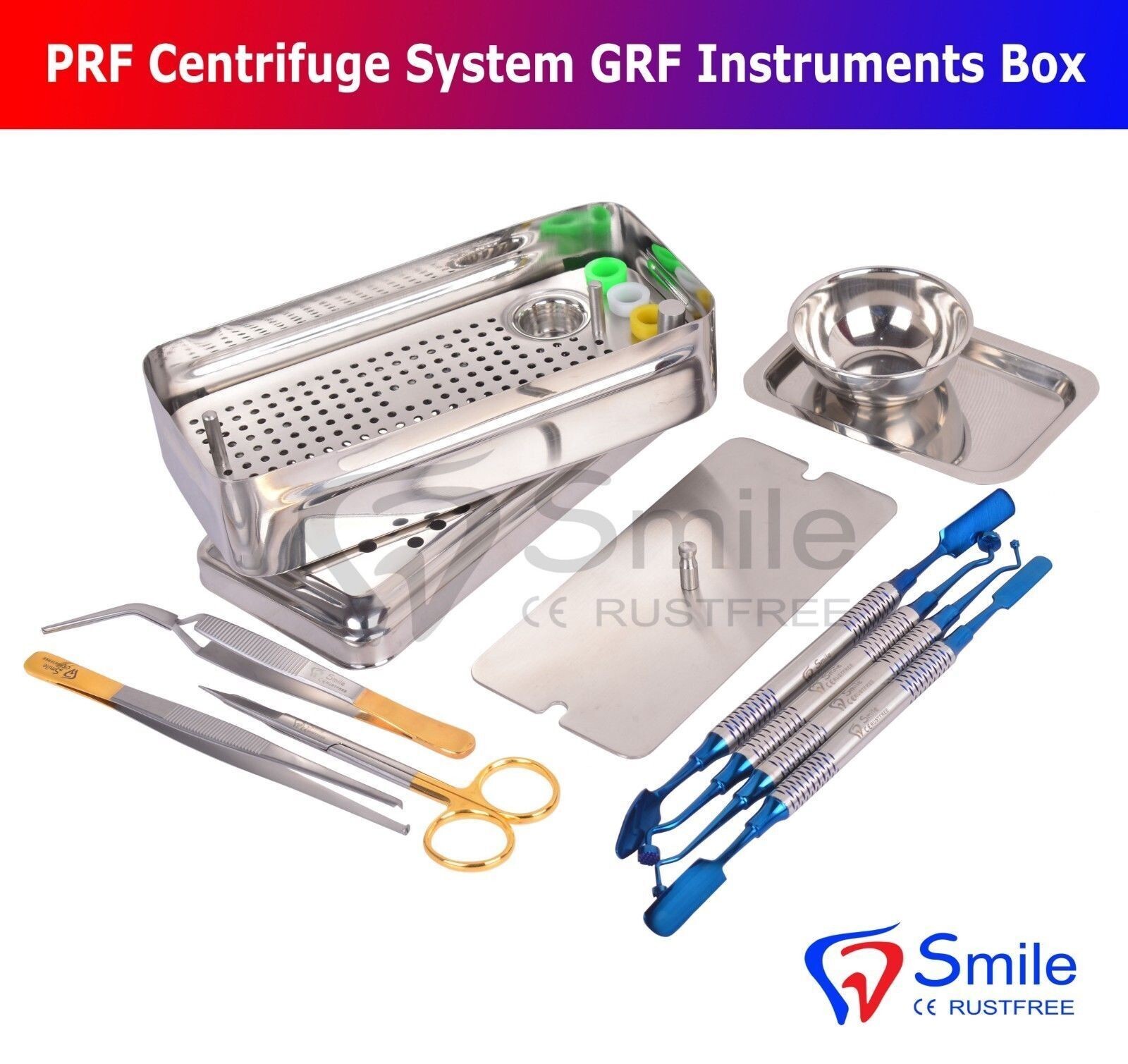 PRF GRF Box Dental Implant Membrane Surgery Bone Graft Instruments Complete Kit
