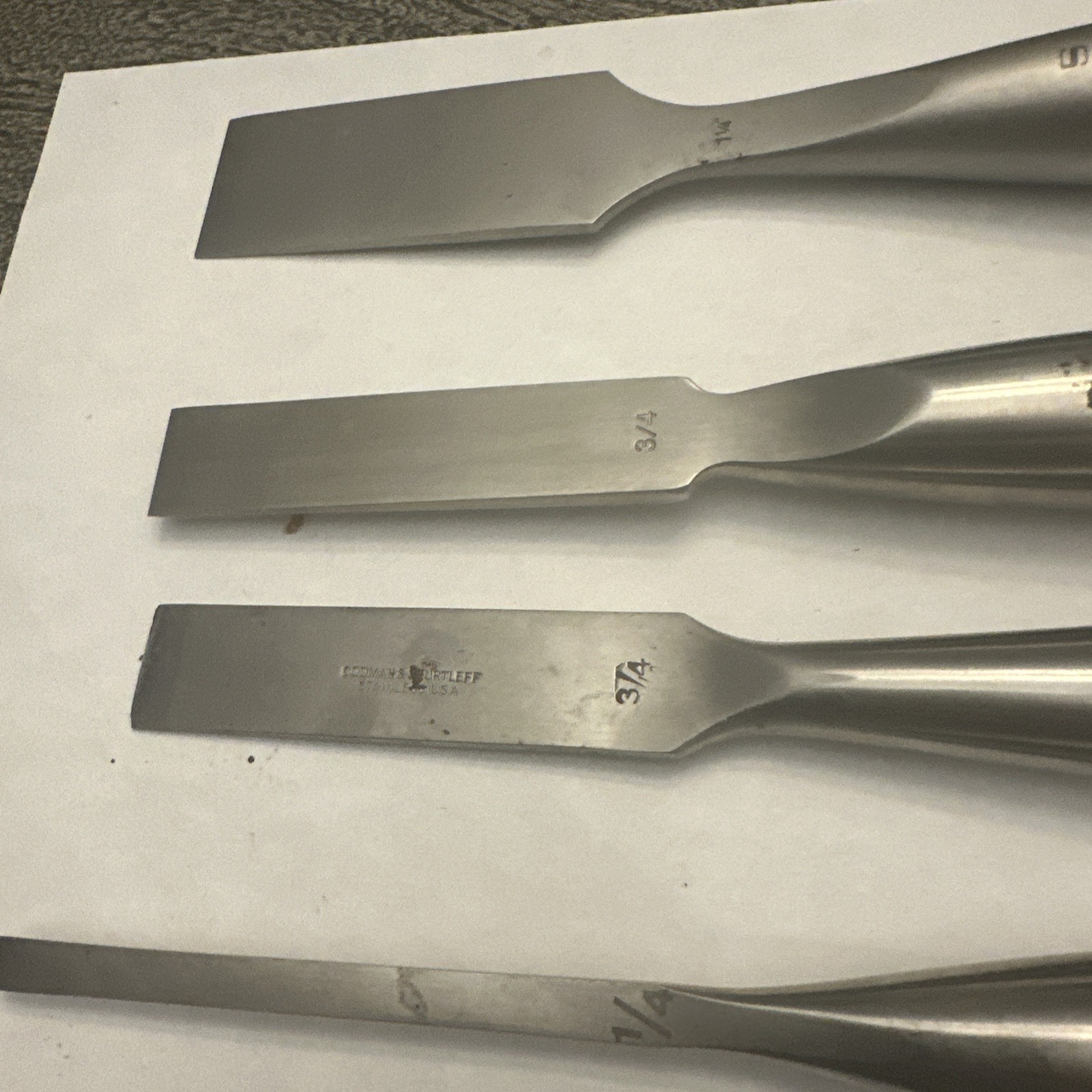 Orthopedic Bone Chisels – LOT 4! – 1.25” – 3/4” (X2) – 1/4”. German Made!