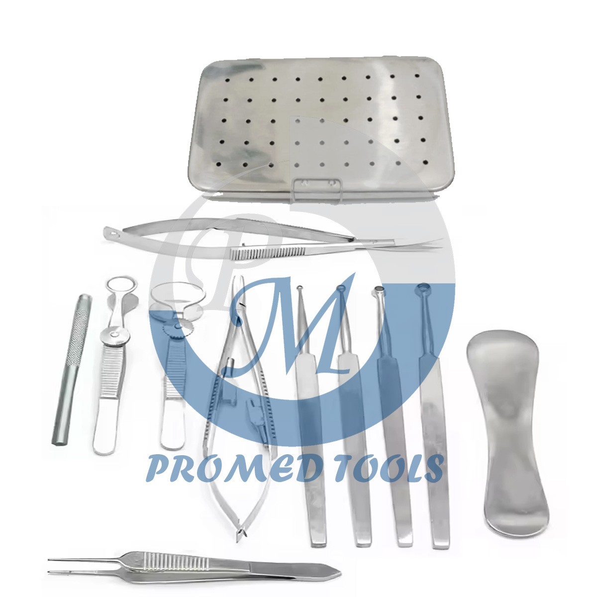 Chalazion Surgery Instruments Set 12 Pcs With Stainless Steel Box