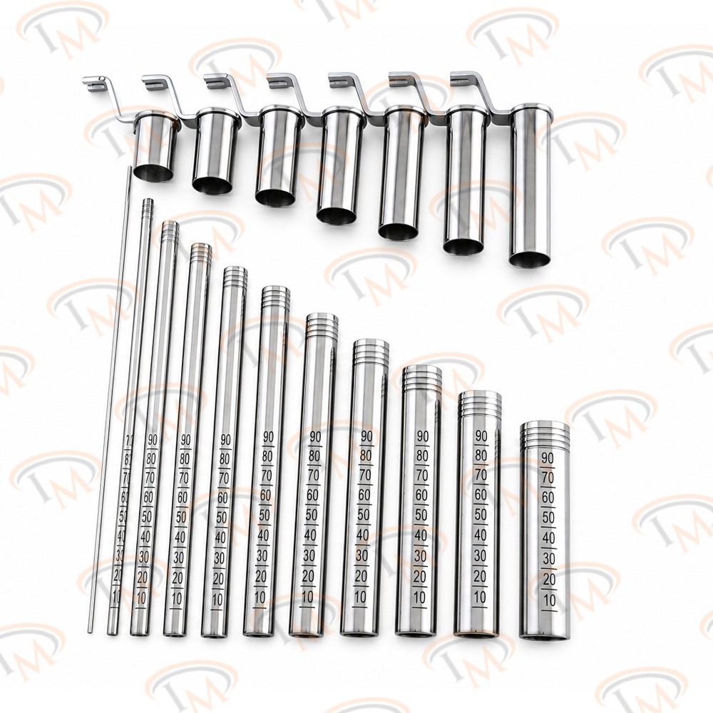 MIS Tubular Retractor Dilators + Neupsy Keys Silver 22-24 mm Surgery Instruments