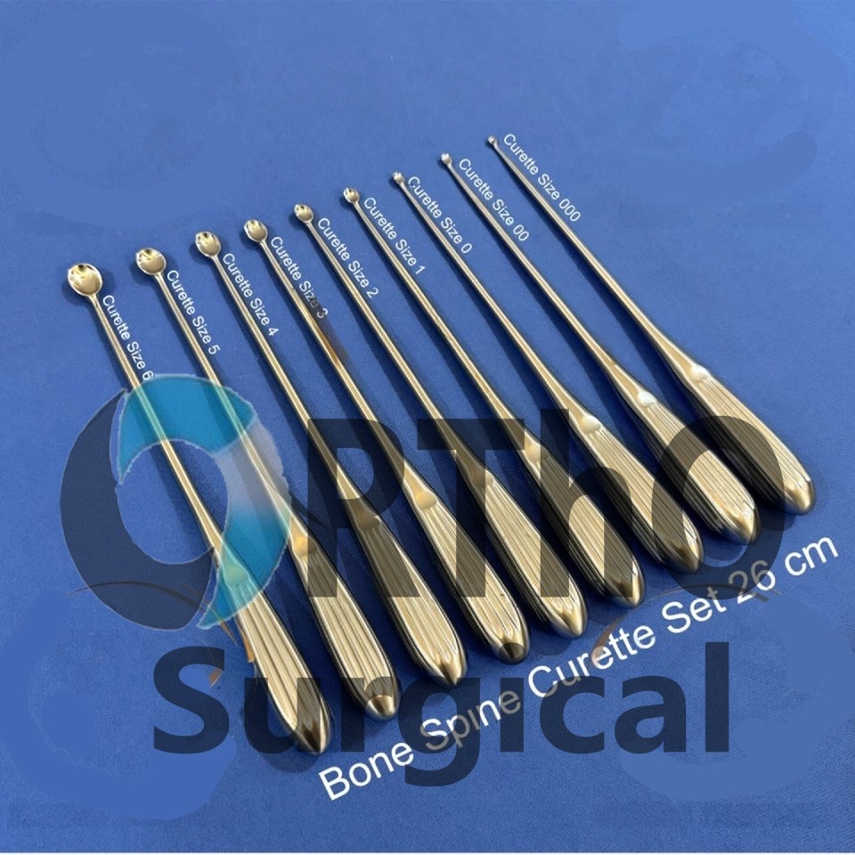 Volkmann Bone Curette Set of 9 PCs 26 cm Orthopedic, Spine Surgical Instruments