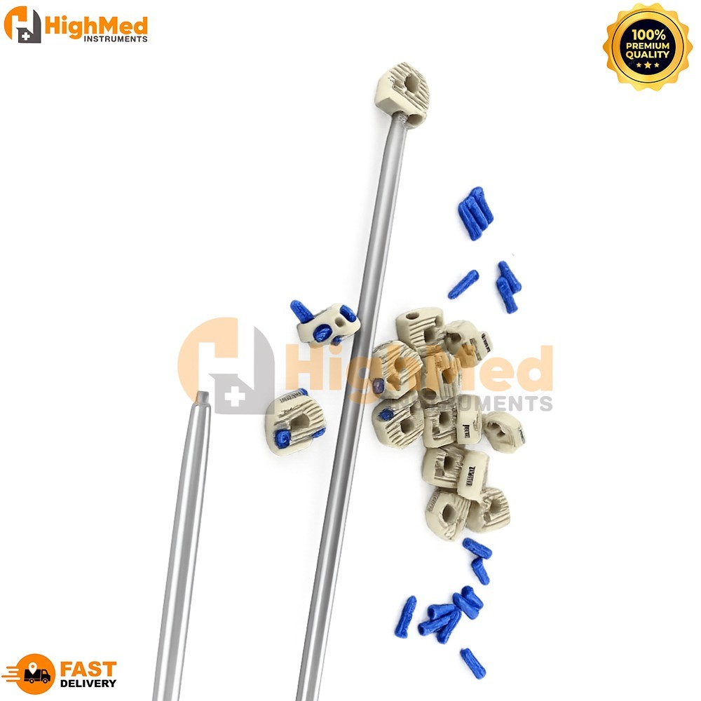 Locking 5mm CERVICAL FUSION SPINE CAGE (PEEK Material) with SCREWS 17 Pcs