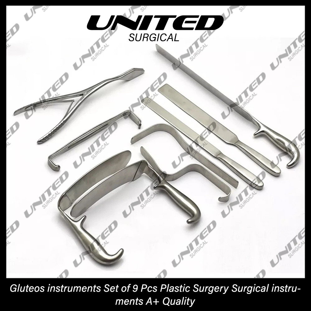 Gluteos instruments Set of 9 Pcs Plastic Surgery Surgical instruments A+ Quality
