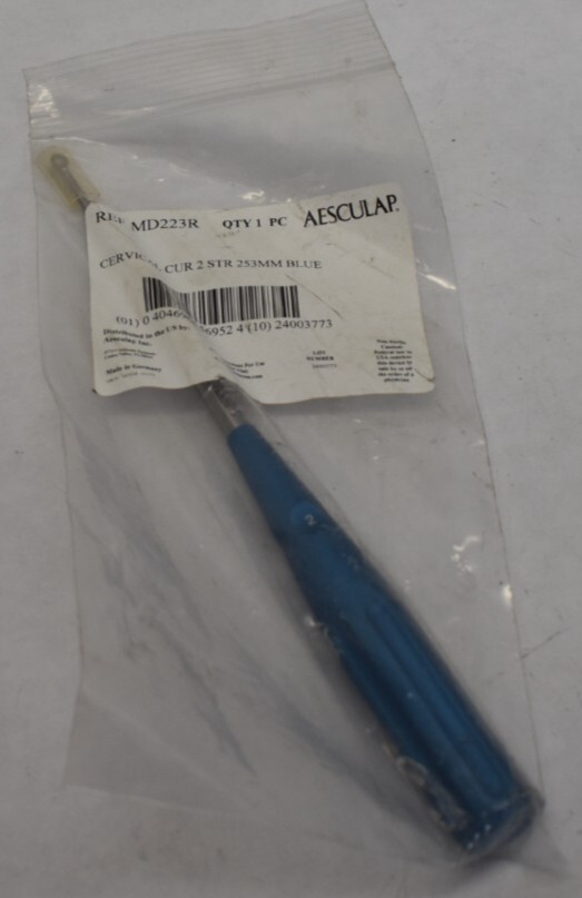 Aesculap Ref MD223R Cervical Cur 2 STR 253mm Blue 24002486 Stainless Steel