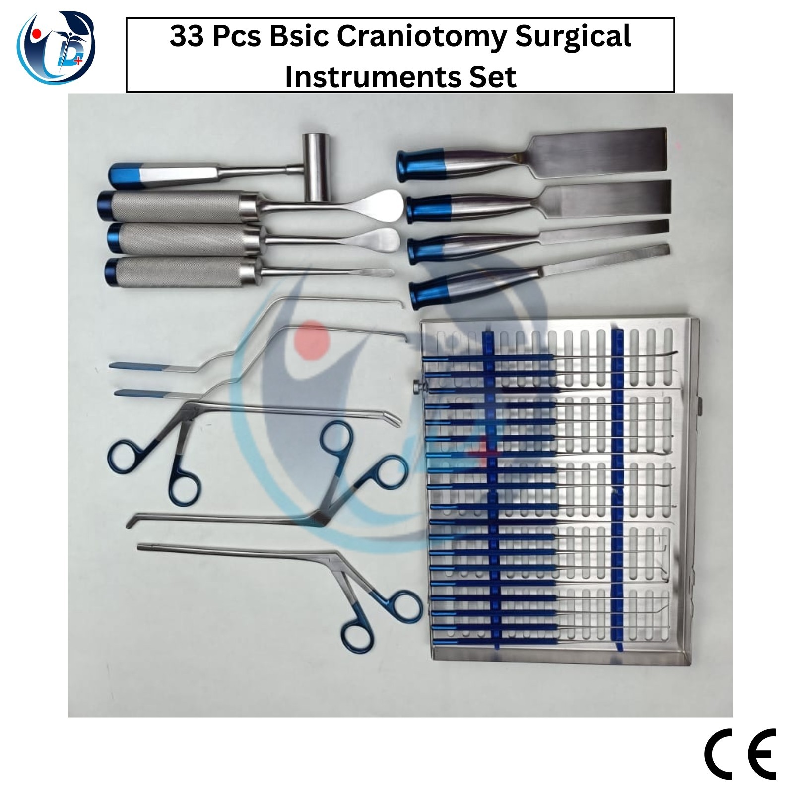 Basic Craniotomy Orthopedic Spine Surgical Instruments Set of 33 Pcs