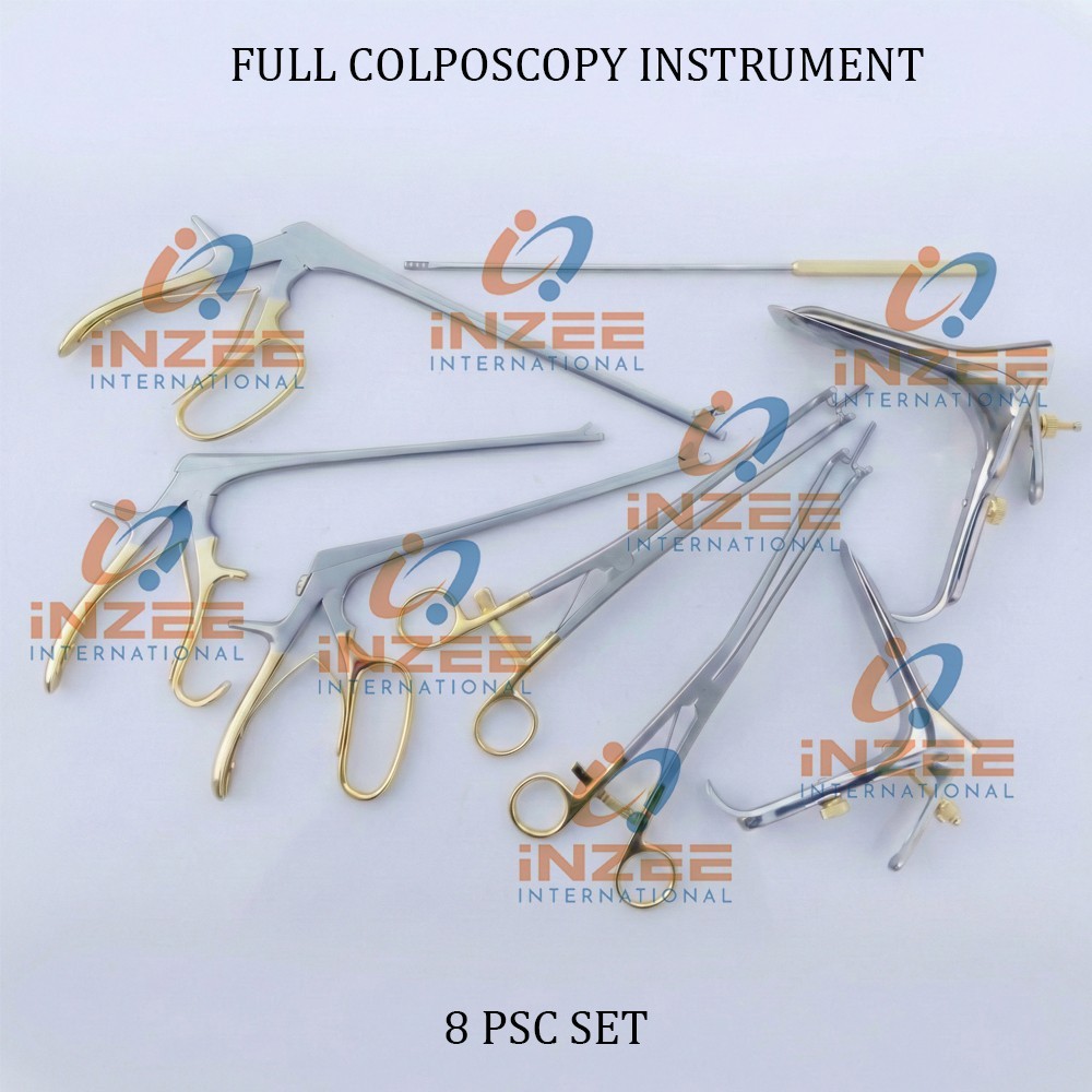 Full Colposcopy Instrument 8 PSC Set High Quality Sainless Steel By Inzee