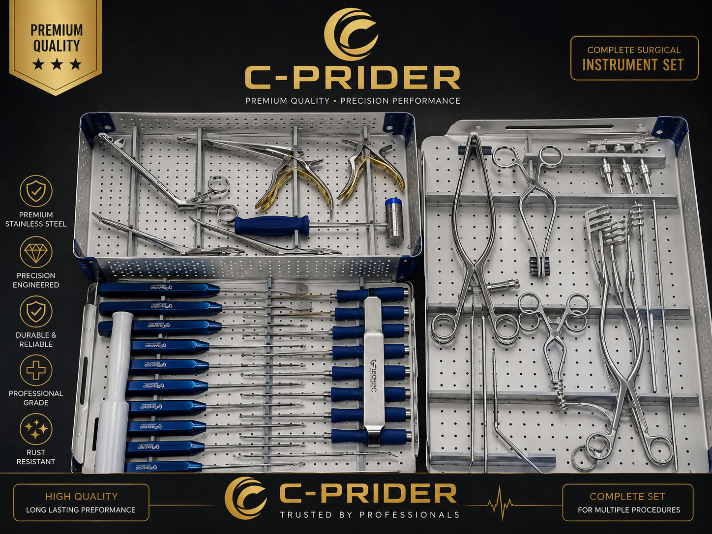 Premium Orthopedic Spine Surgical Instrument Set Stainless Steel