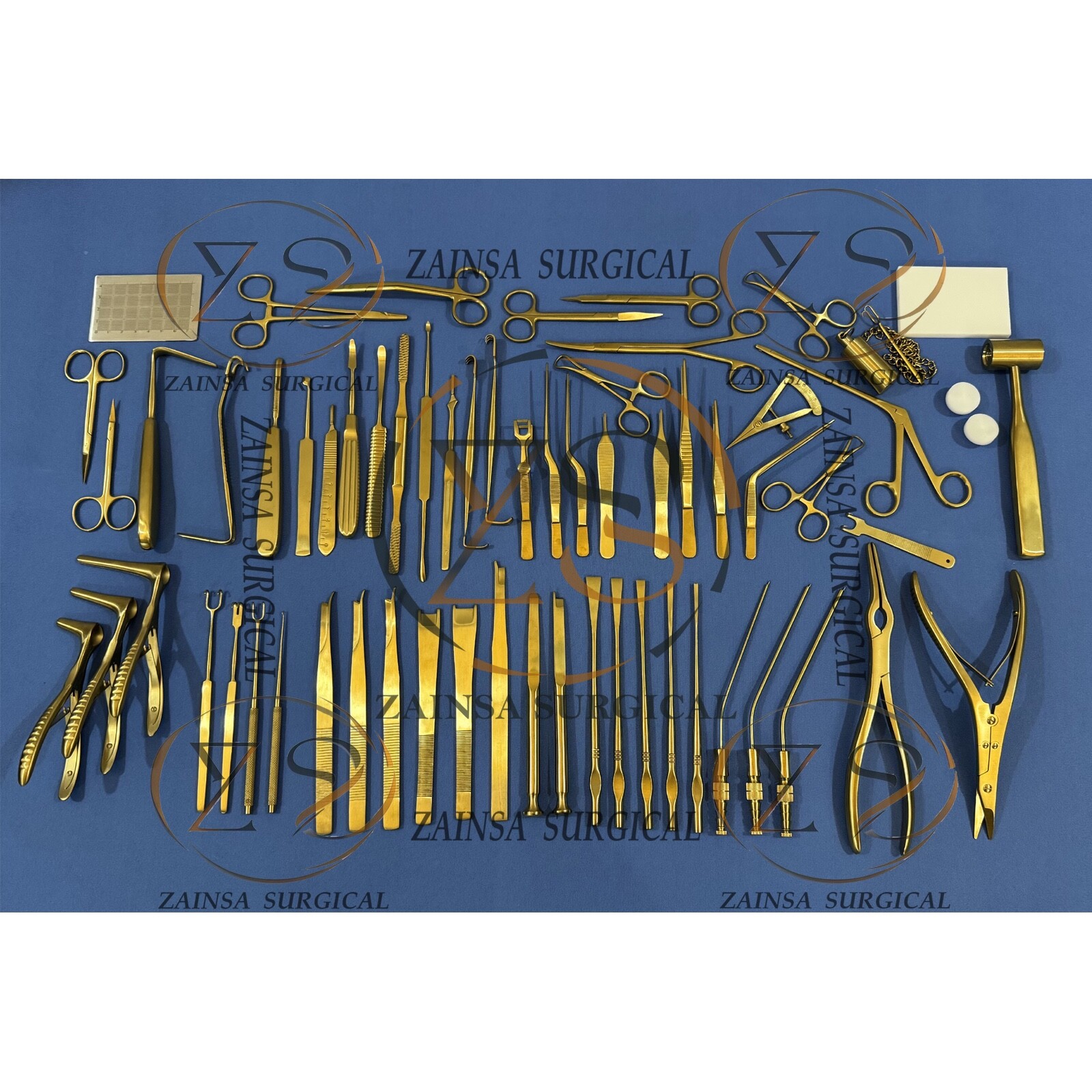 Rhinoplasty Instruments Set Titanium Gold Coated Nose Surgery Set