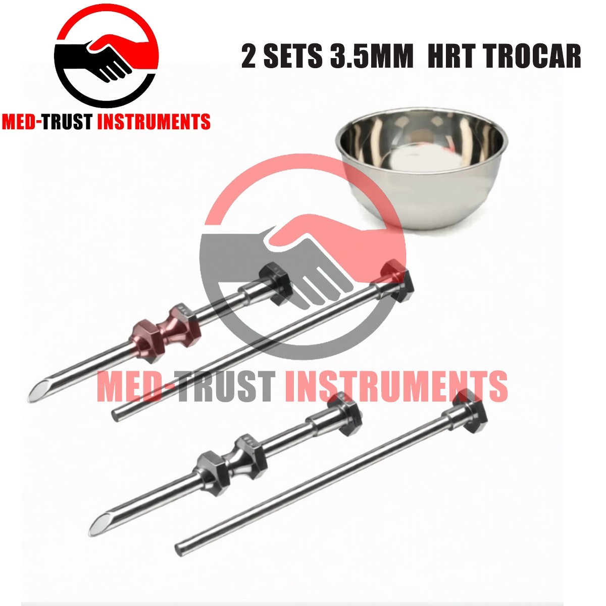 German HRT Trocar 3.5mm 2Sets Hormone Replacement Pellet Insertion Kit
