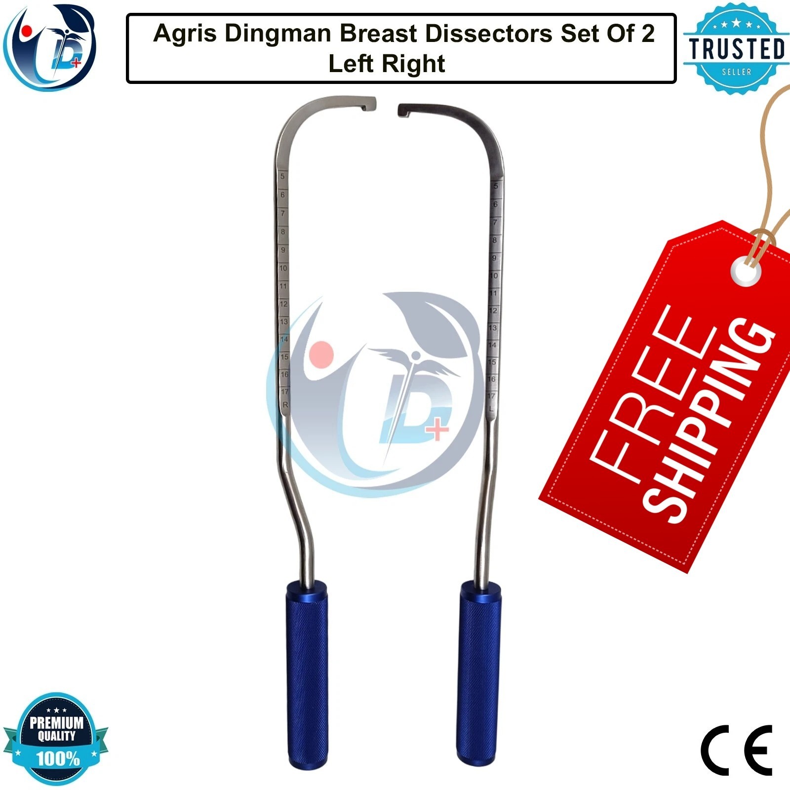 Agris Dingman Breast Dissectors Set Of 2 Left Right Plastic Surgery Instruments