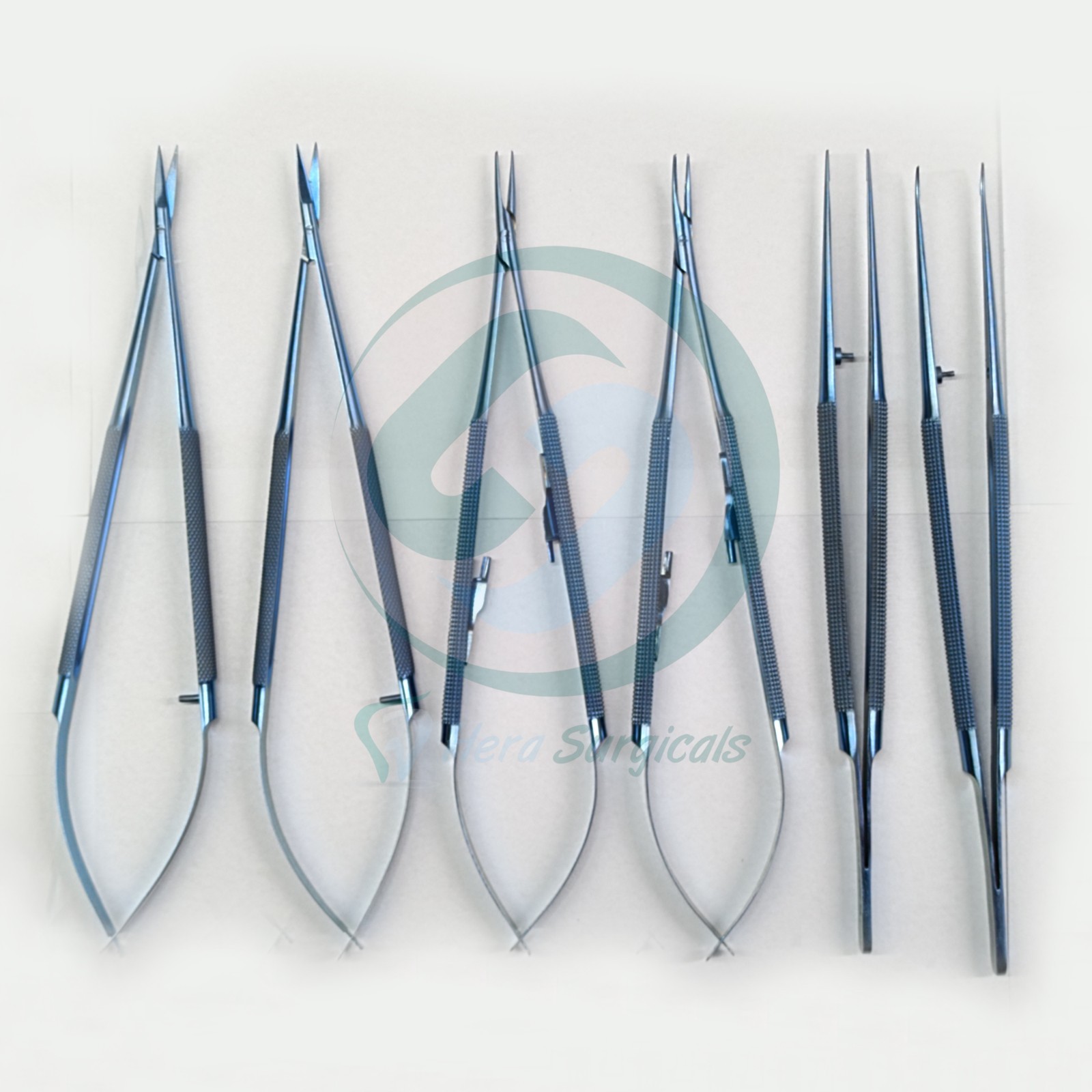 Micro Surgery Instrument Set Titanium 6 PCS with Stainless Steel Cassette 18cm