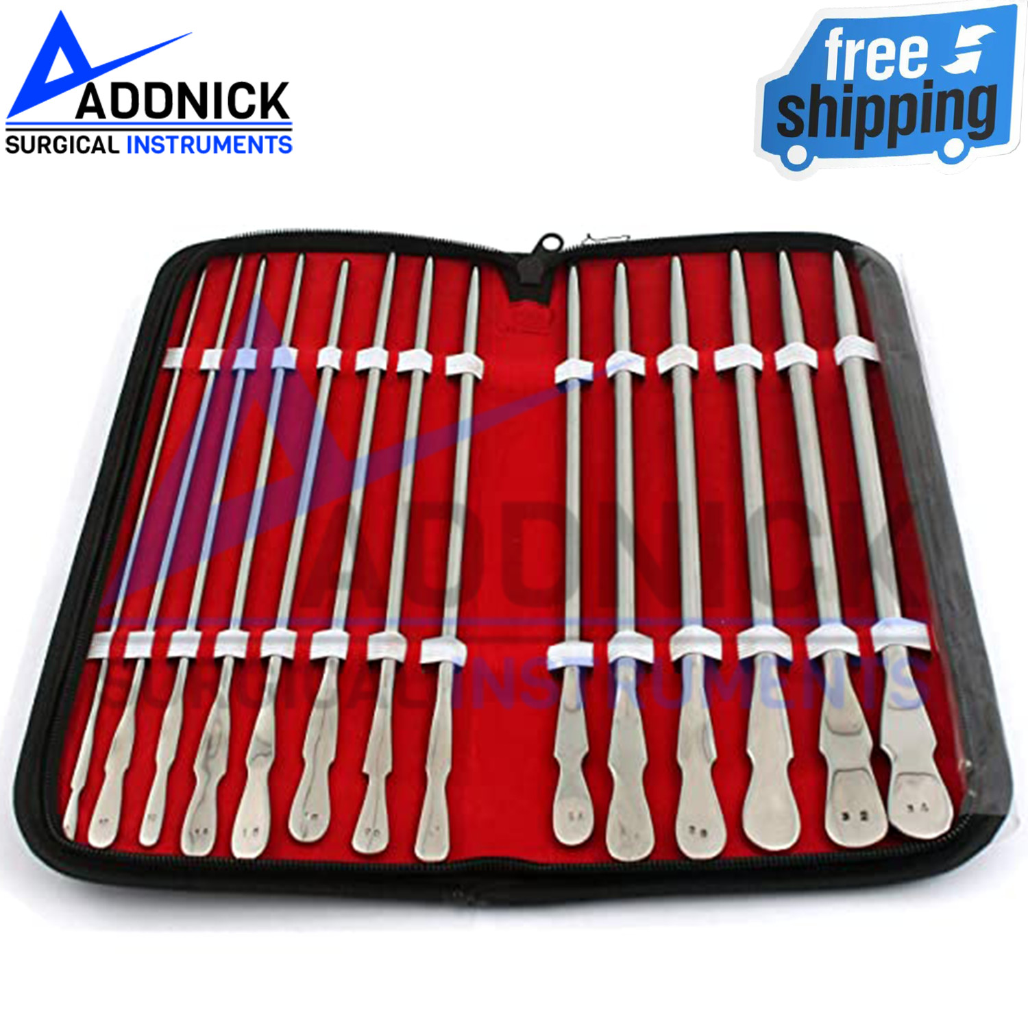 14 Pieces Set Of Dittel Urethral Sounds Gynecology Surgical Instruments