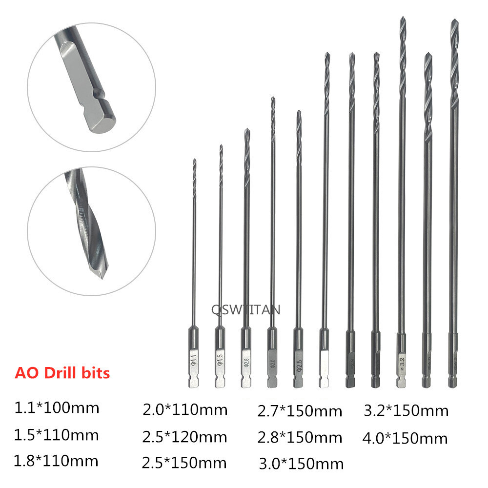 Bone Drill AO Quick Change Drilling bits Stainless Steel Orthopedic Instrument