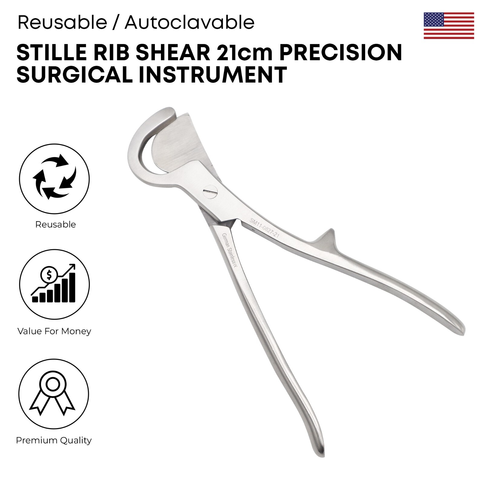 Stille Rib Shear 21 cm Stainless Steel Premium Surgical Orthopedic Instruments