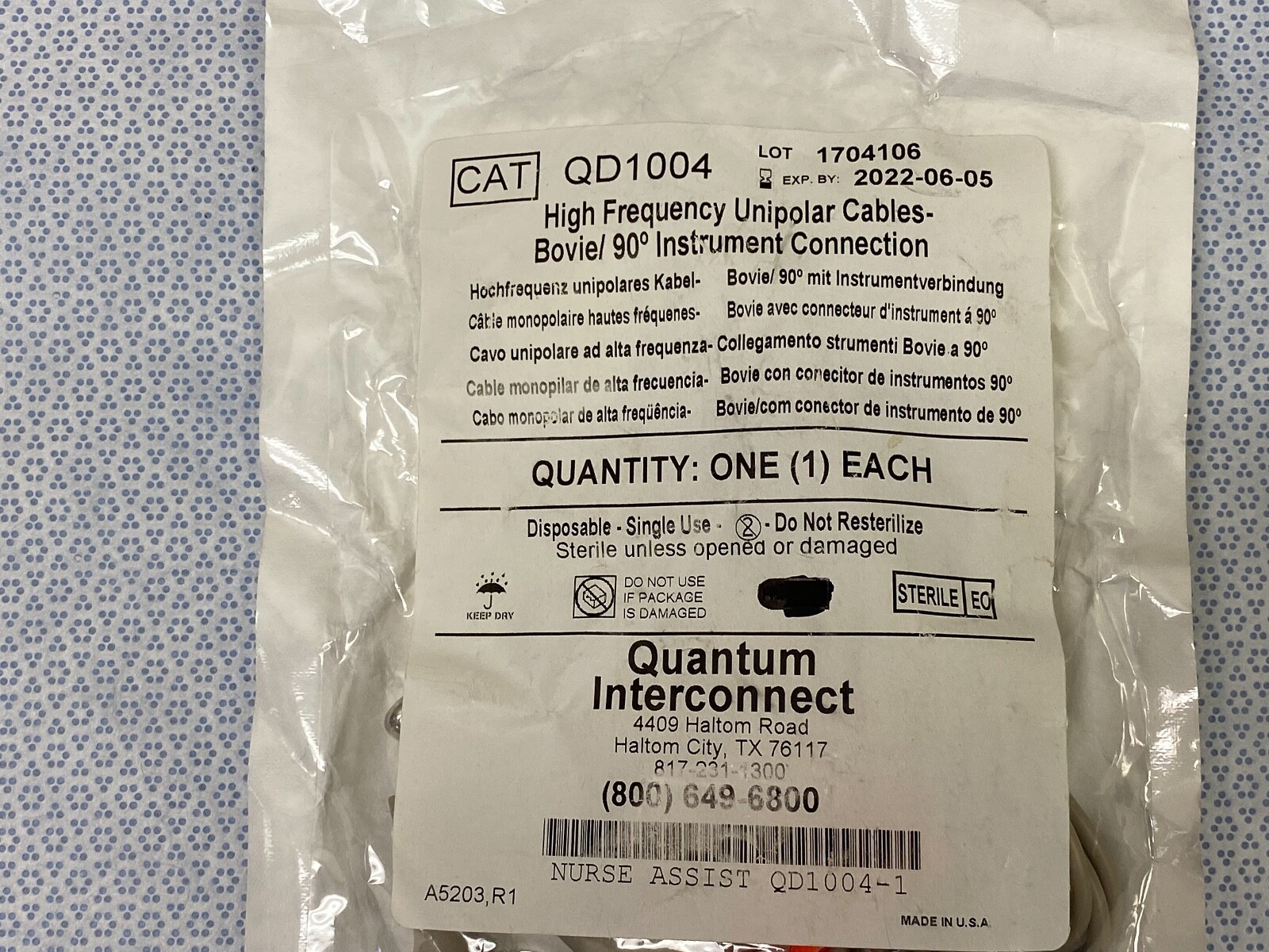 Quantum Interconnect QD1004 High Frequency Unipolar Cables-bovie