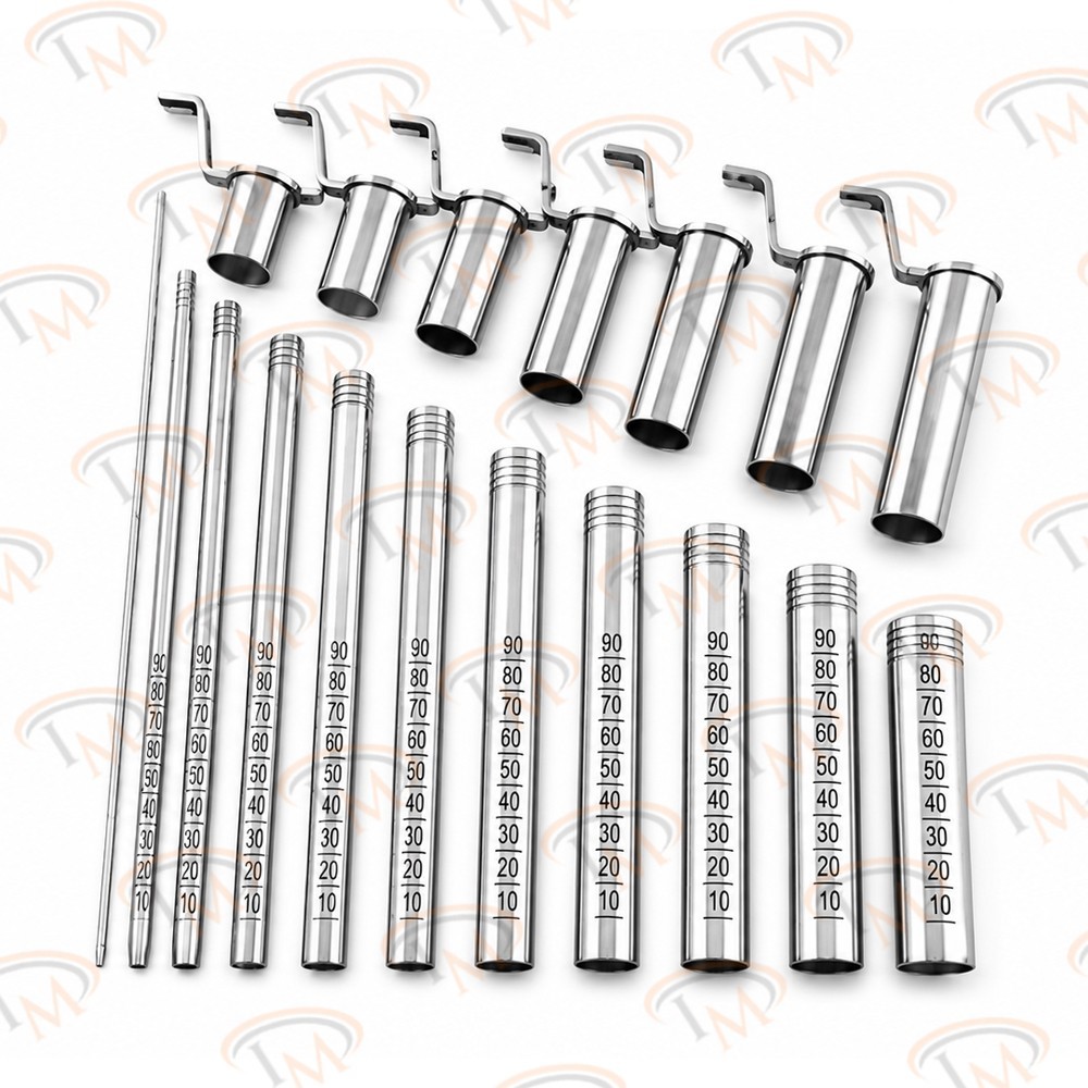 MIS Tubular Retractor Dilators + Neupsy Keys Silver 22-24 mm Surgery Instruments