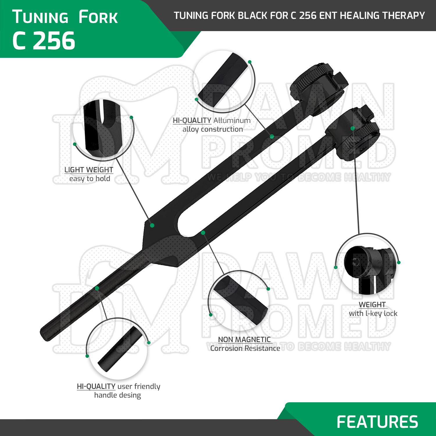 3 Black Tuning Fork Healing Therapy Medical Surgical Diagnostic Inst German Gr