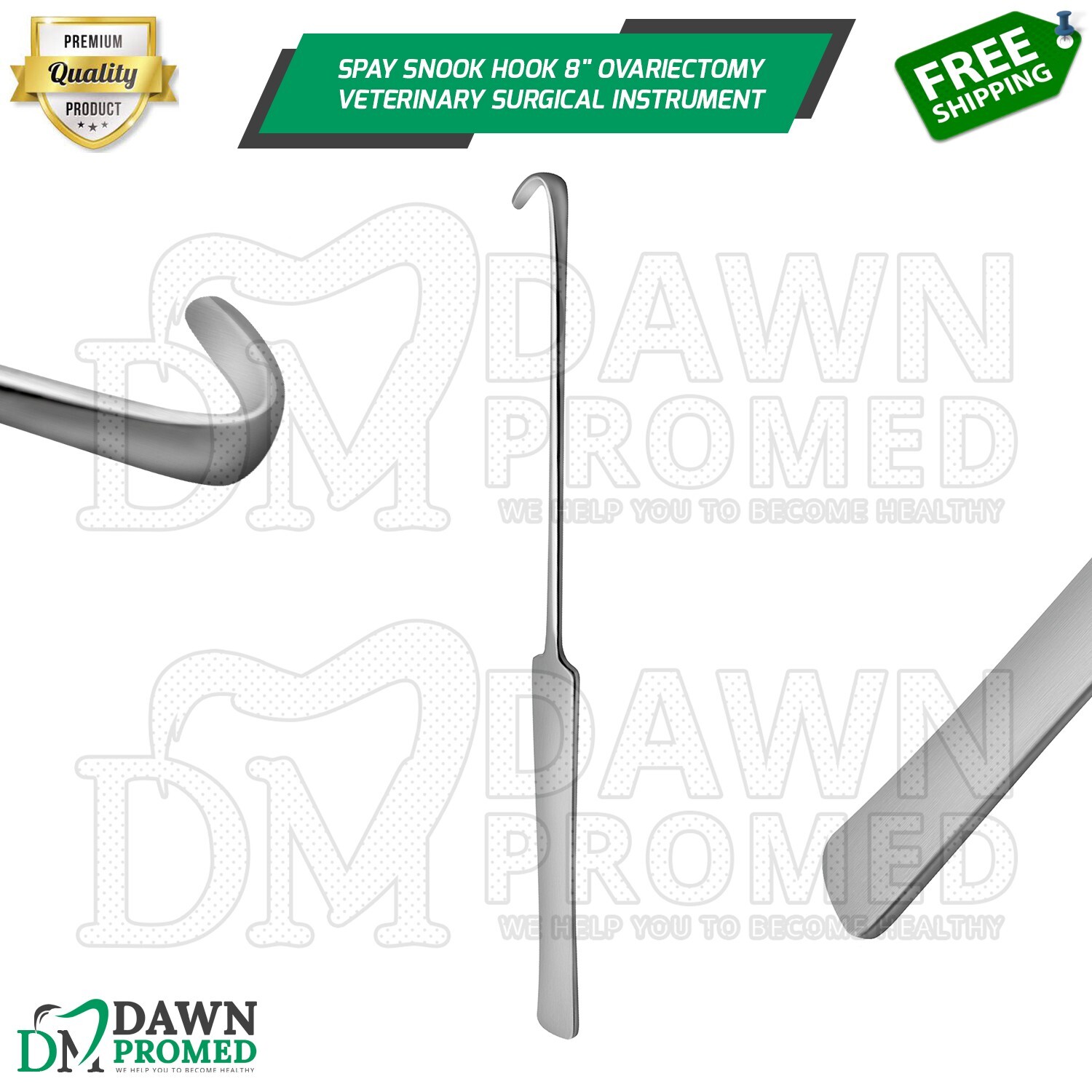 Spay Snook Hook 8″ Ovariectomy Veterinary Surgical Instruments German Grade