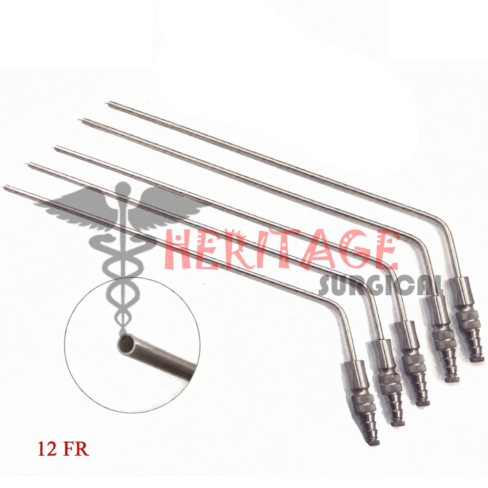 FRAZIERS SUCTION TUBE 12FR INSTRUMENTS 12INCH LONG HIGH QUALITY 5 PCS SET