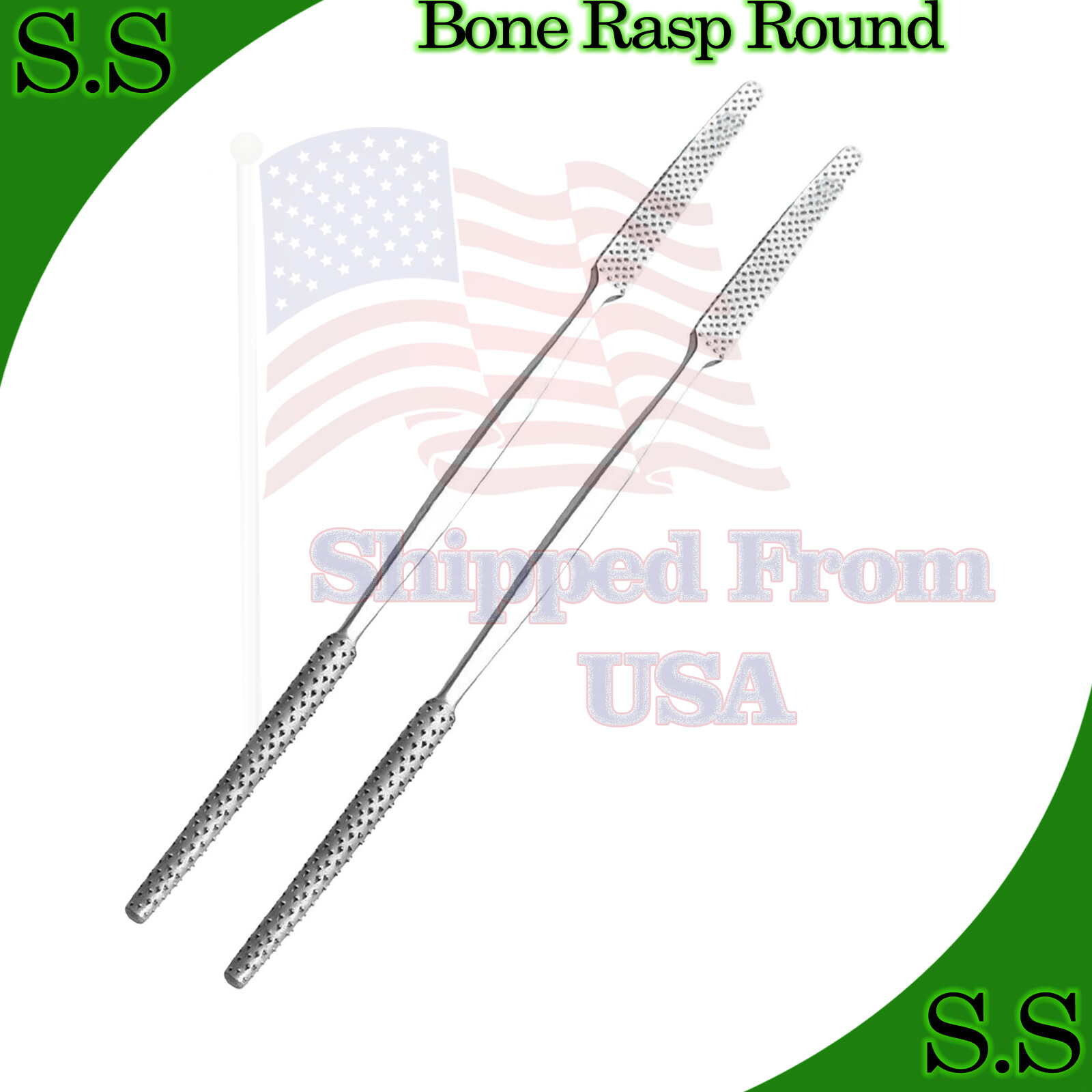 2 Pieces Putti Bone Rasp Round and Half Blades Surgical Orthopedic Instruments