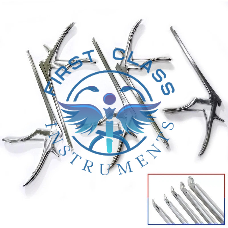 Kerrison Rongeurs Set Of 5 Pcs (1mm-5mm) 45° Up Bite Neuro, Spine Instrument