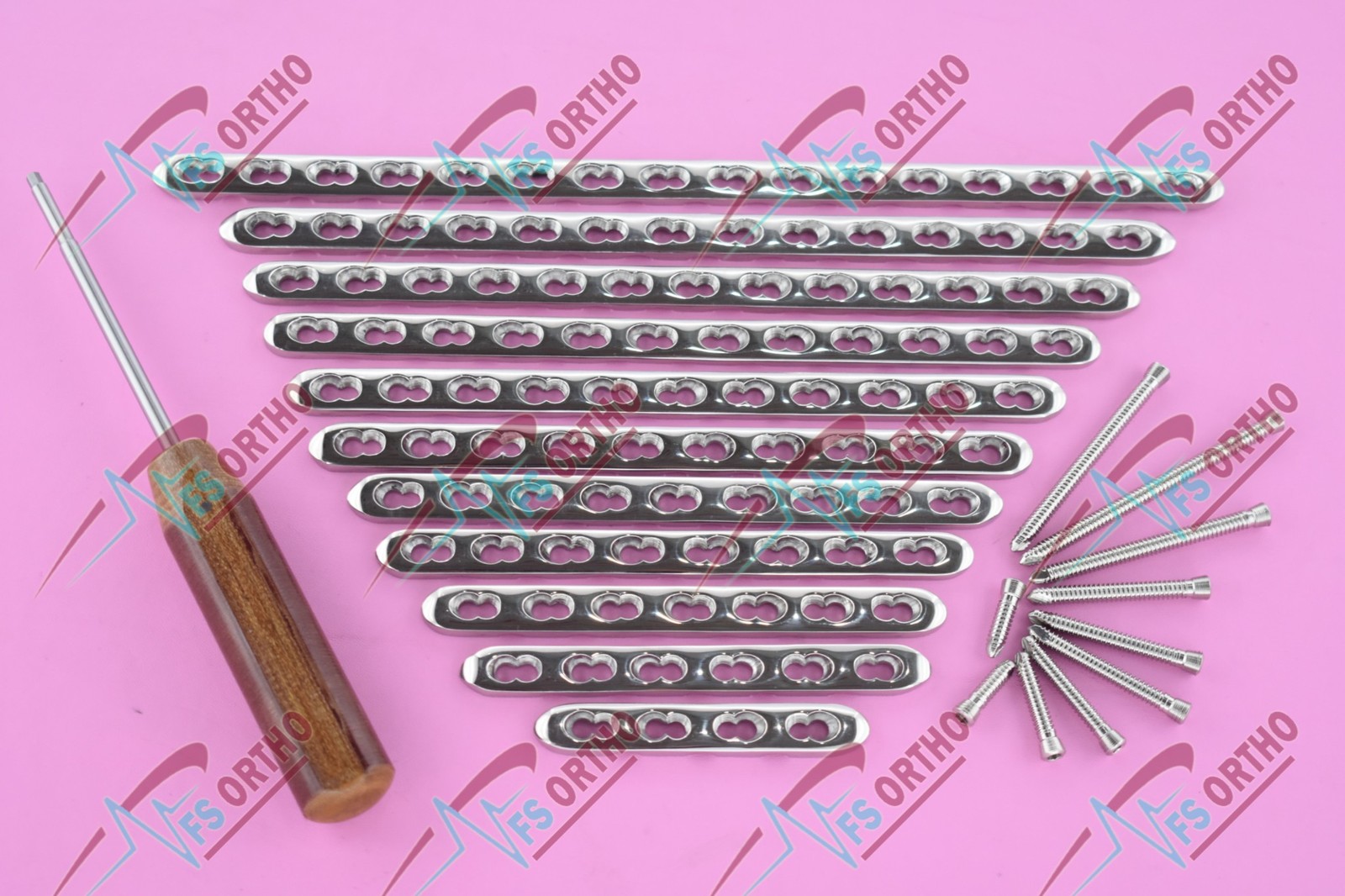 4.5mm Narrow Locking Plates 6-14 Hole + 5mm LCP Screws 116PC SS316L