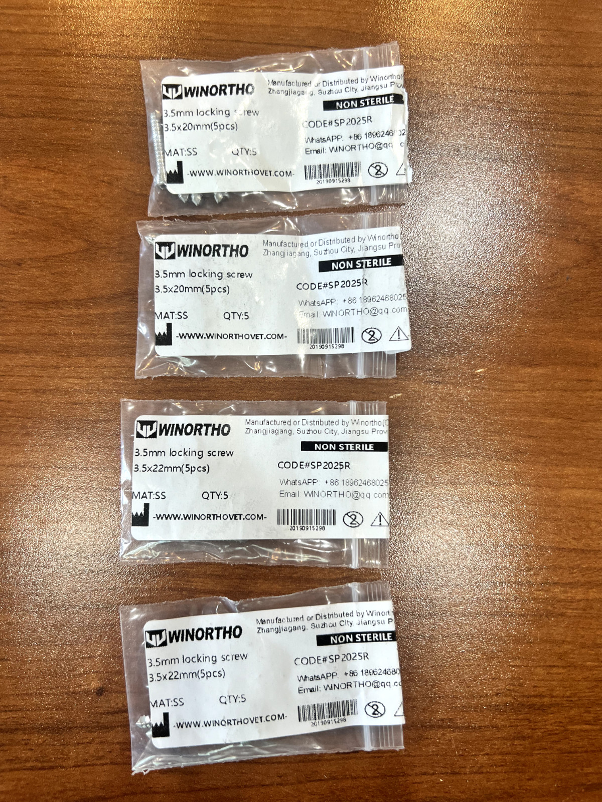 WinOrtho Orthopedic Plates, Screws, and Crimps 2.0/2.4/2.7/3.5 plates