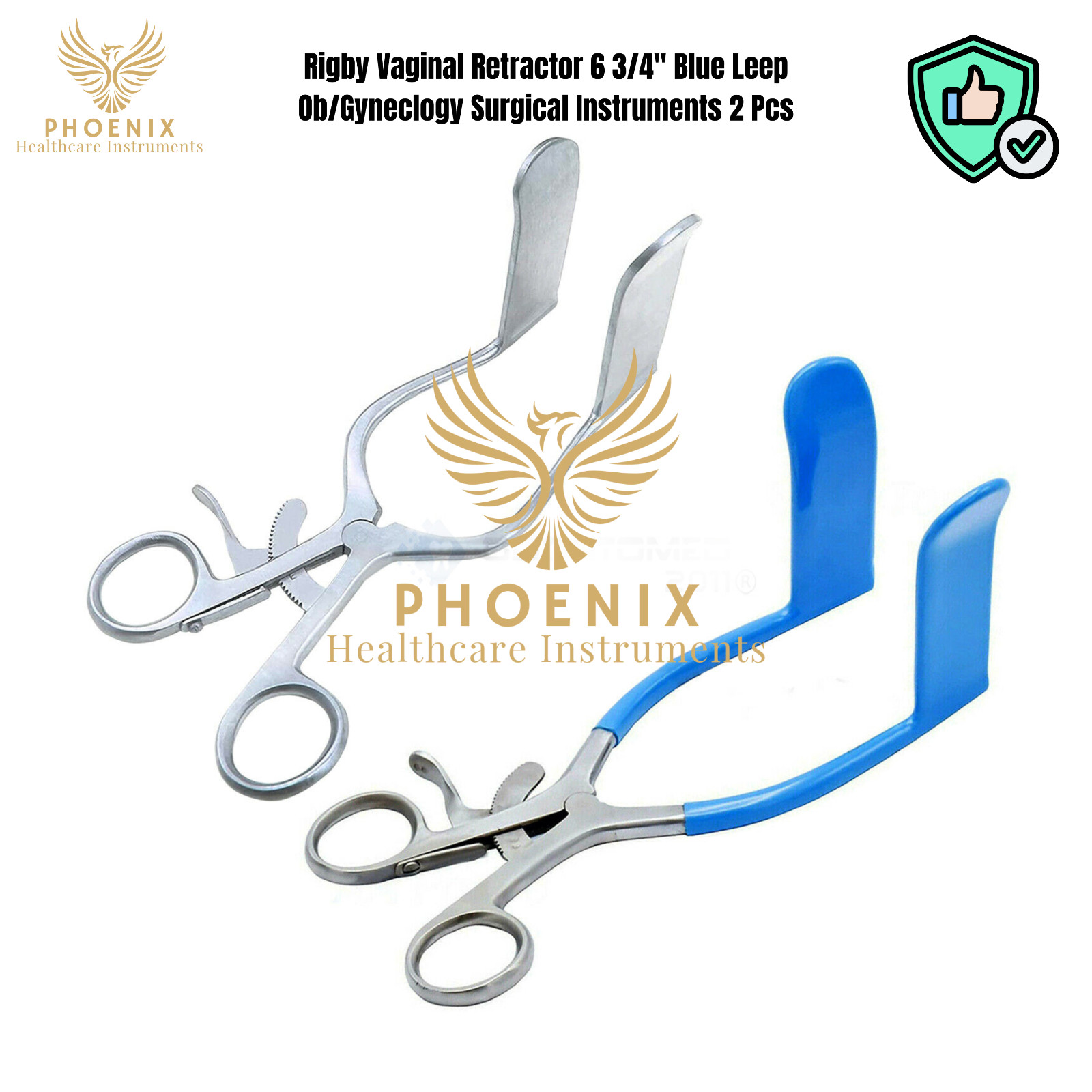 Rigby Vaginal Retractor 6 3/4″ Blue Leep Ob/Gyneclogy Surgical Instruments 2 Pcs