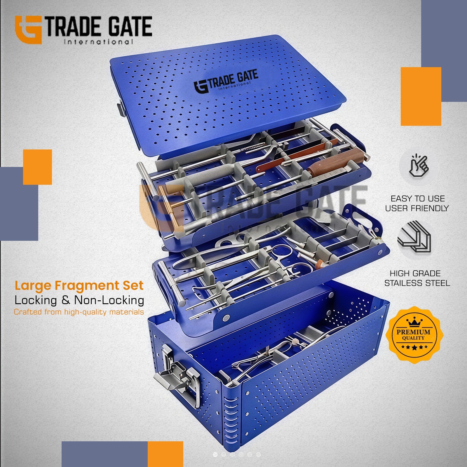 Large Fragment Set Locking And Non locking Complete Orthopedic Instruments Set