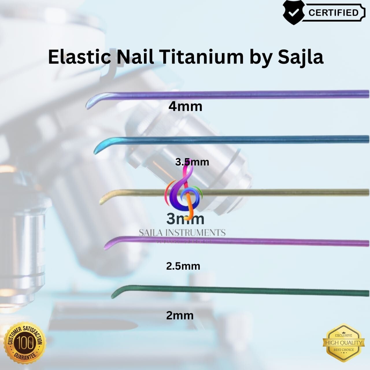 Elastic Nail Implants Orthopedics 10 Pieces Set Titanium Medical grad 5 by sajla