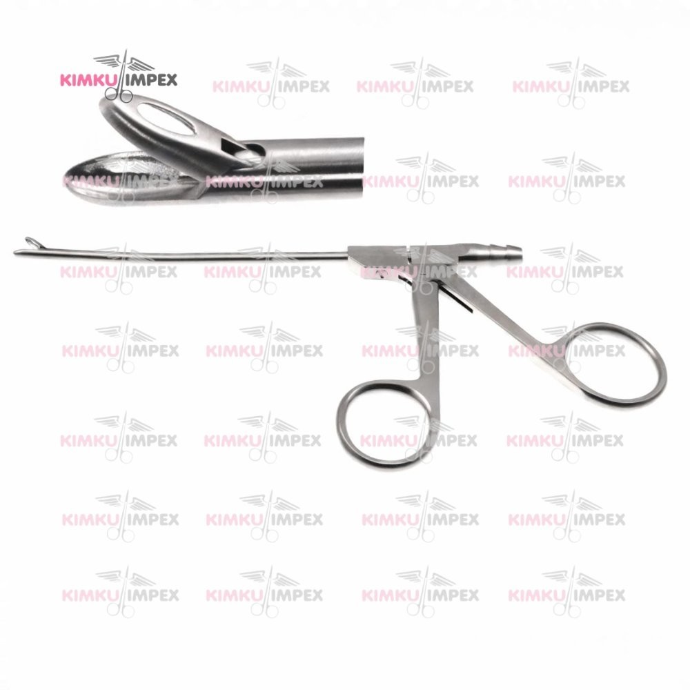 Nasal Sinus Inner-Suction Forceps 7.5”, 100mm, Curved Up, 3.5mm Oval Jaws ENT