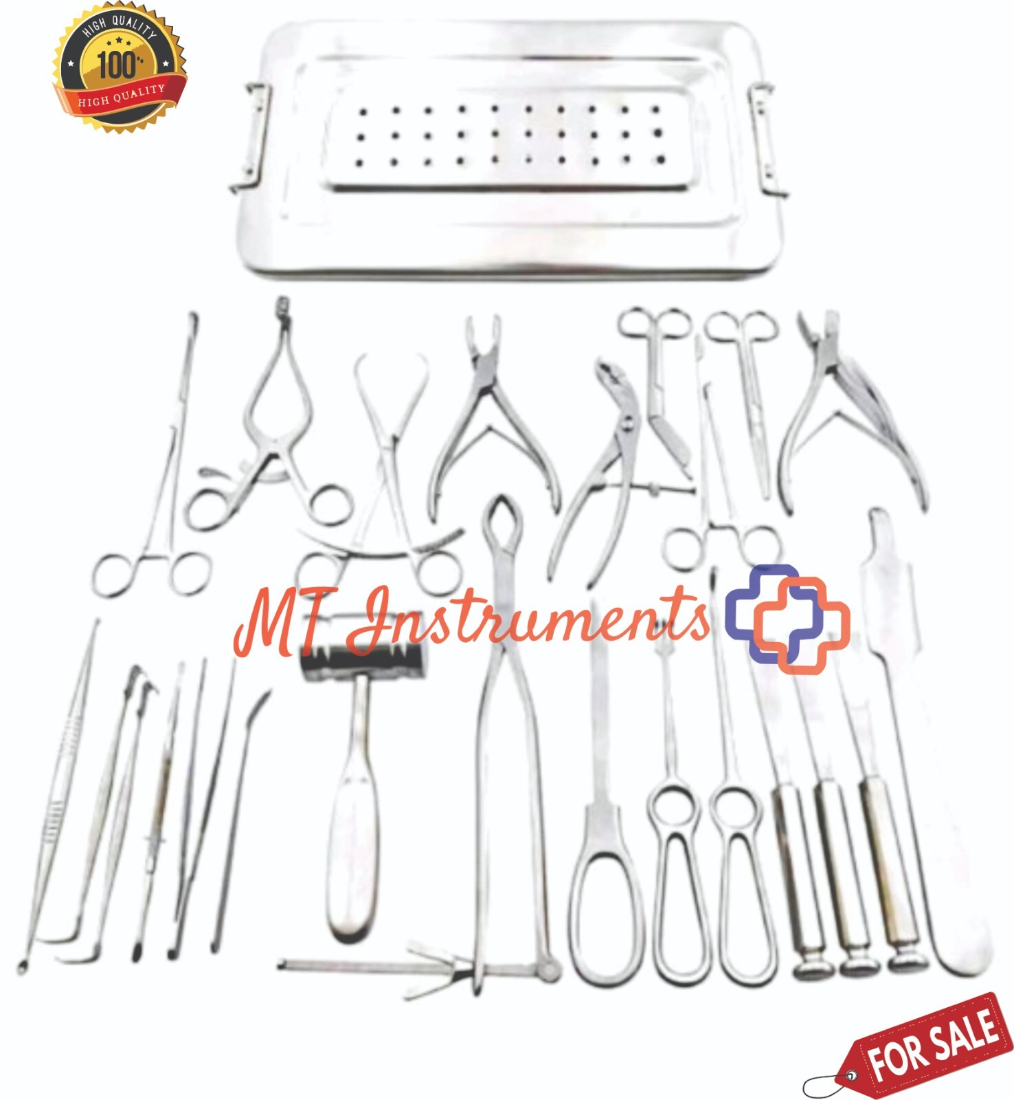 Basic Orthopedic General Surgery Set of 25 Pcs with Stainless Steel Box