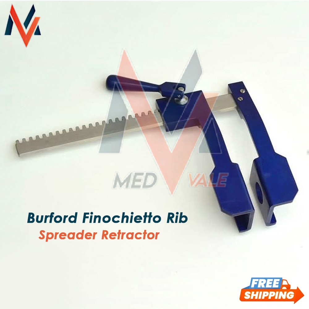 Burford Finochietto Rib Spreader Retractor 10″ Blue Blades Veterinary Surgical