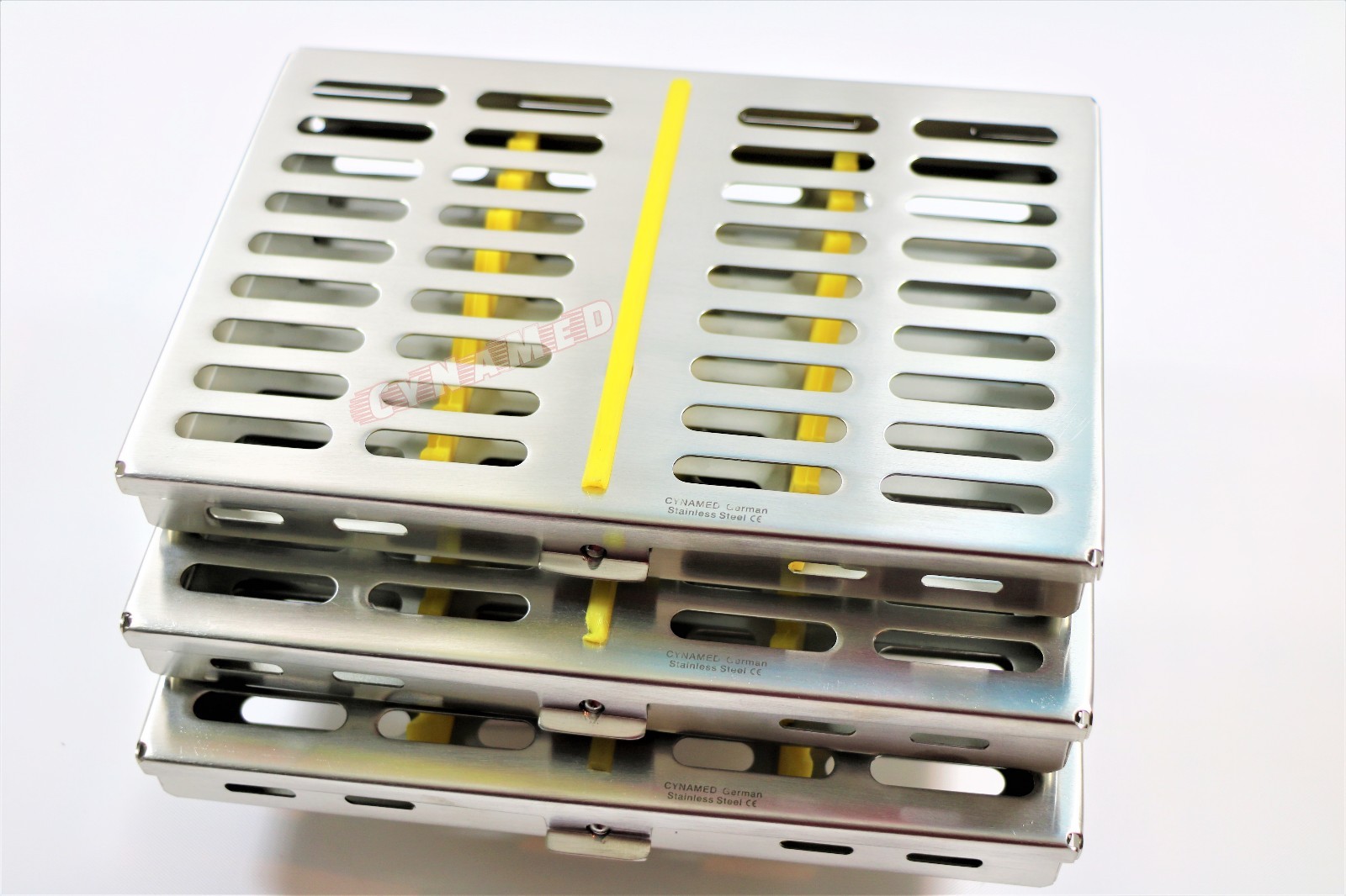 3 GERMAN DENTAL SURGICAL AUTOCLAVE STERILIZATION CASSETTES BOX FOR 10 INSTRUMENT