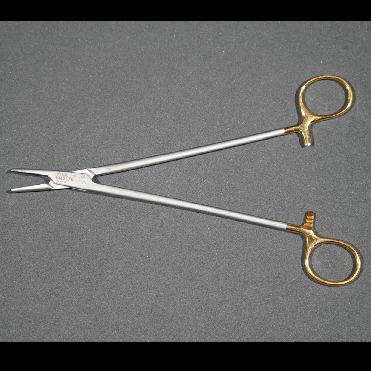 Aesculap BM067R Durogrip TC Mayo-Hegar Needle Holder 8 in Serrated Jaw