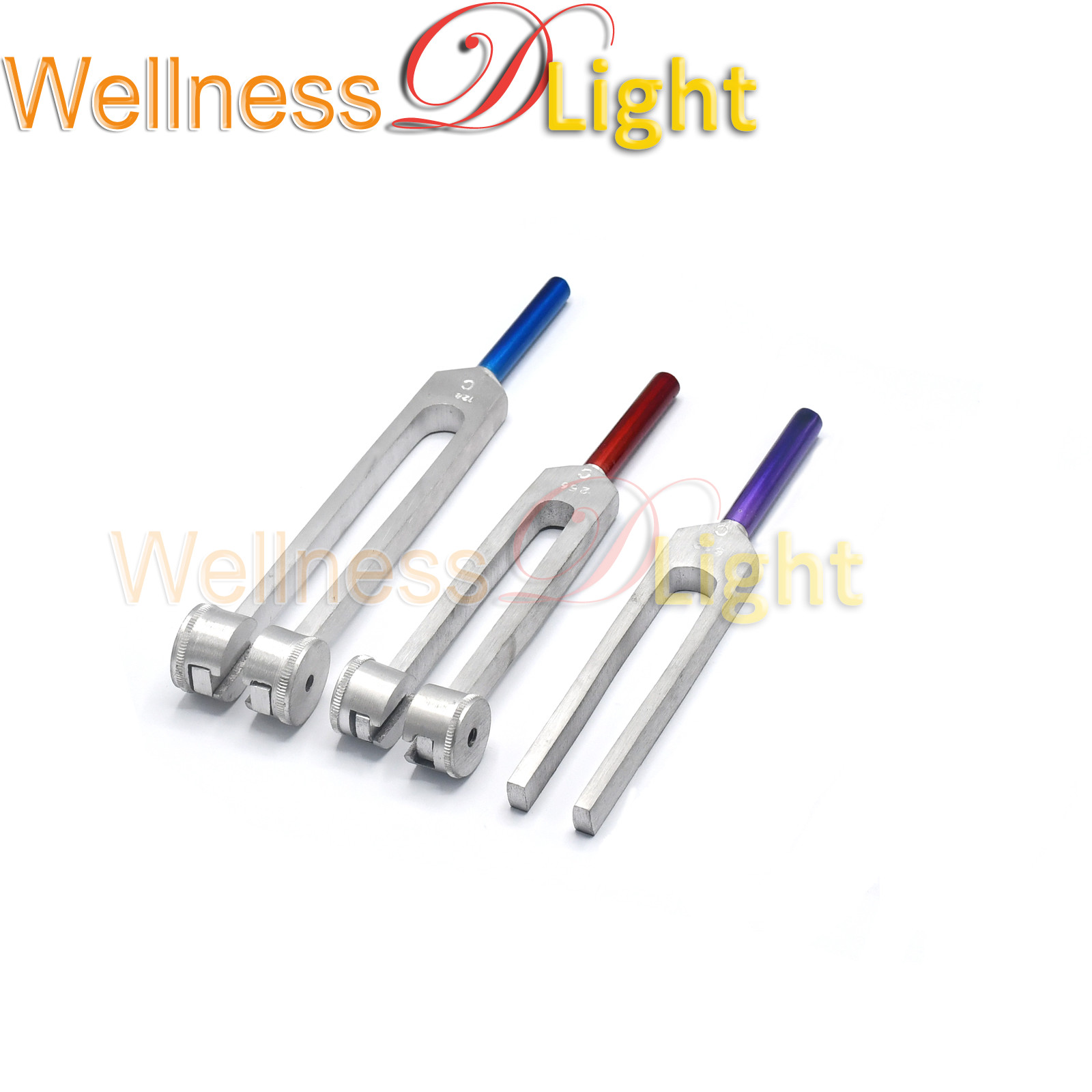 WDL New 3 Pieces Color Coated Tuning Fork Set C128, C256, C512 Surgical