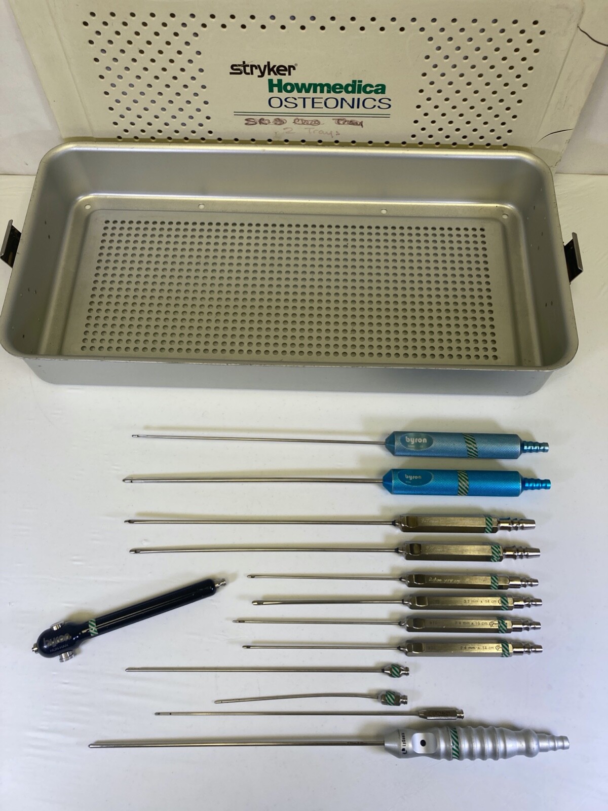 Set of 13 Liposuction Cannulas w/ Sterilization Case Byron Hun Han
