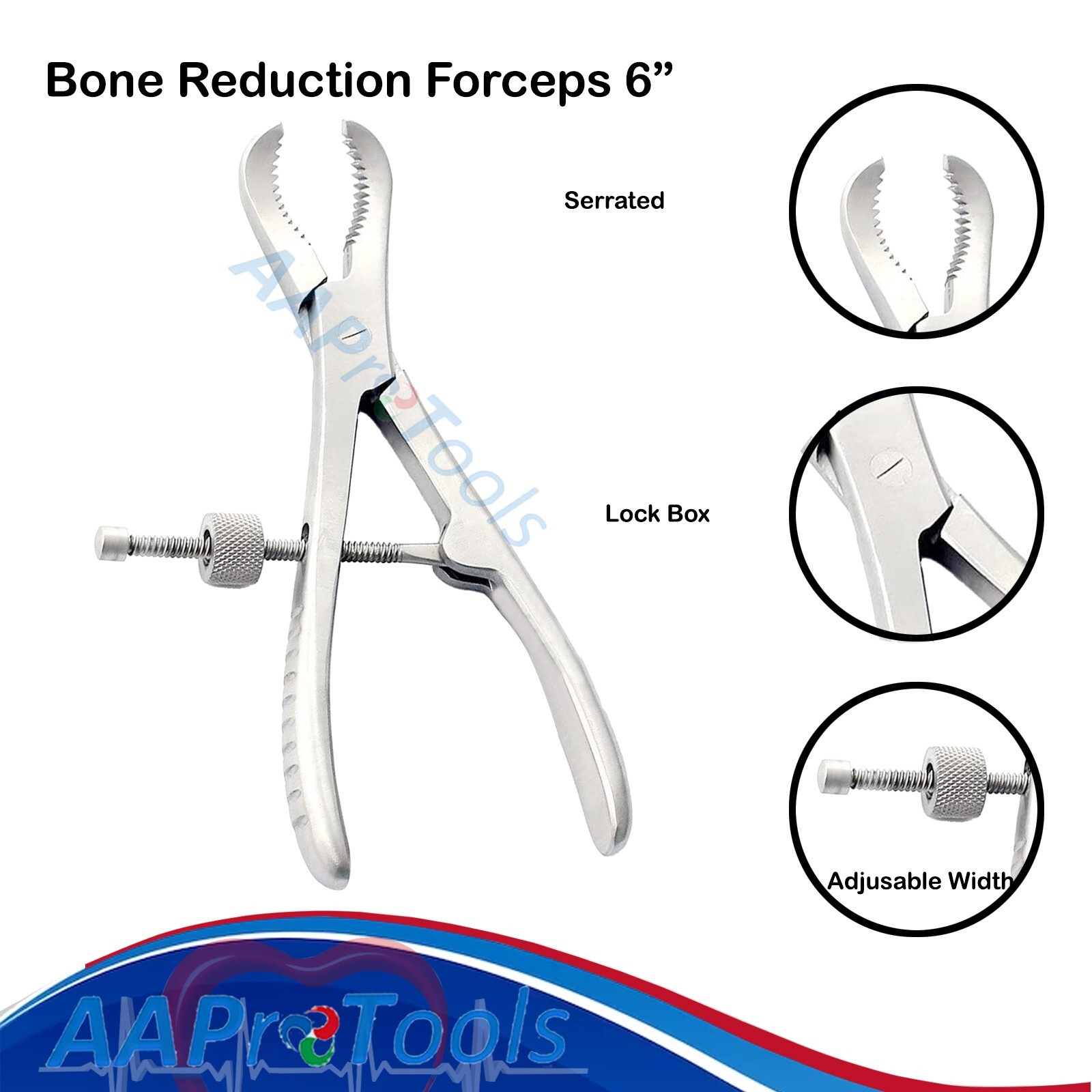BONE REDUCTION FORCEPS 6″ WITH FIXATION SCREW Surgical Orthopedic CLAMPS