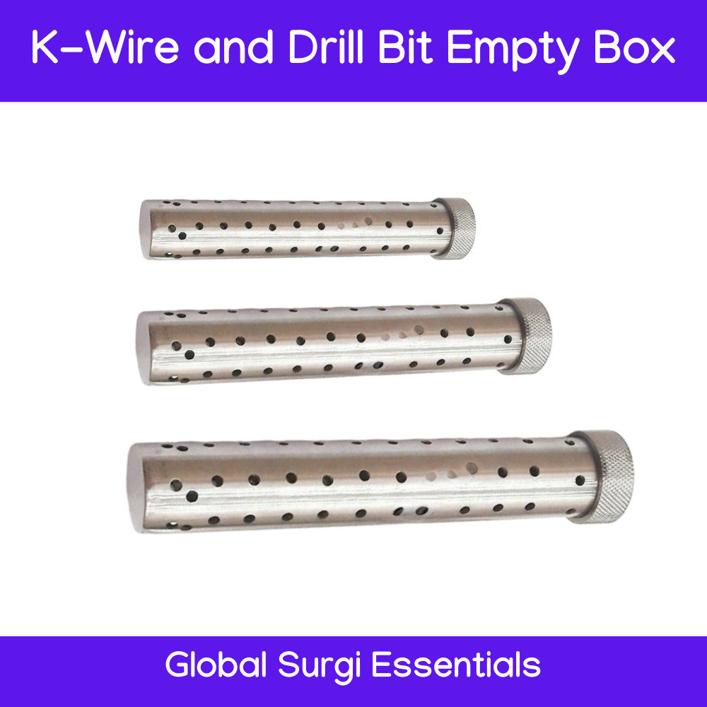 Orthopedic K-Wire & Drill Bit Container – 6-inch Kirschner Pin Sterilization Box