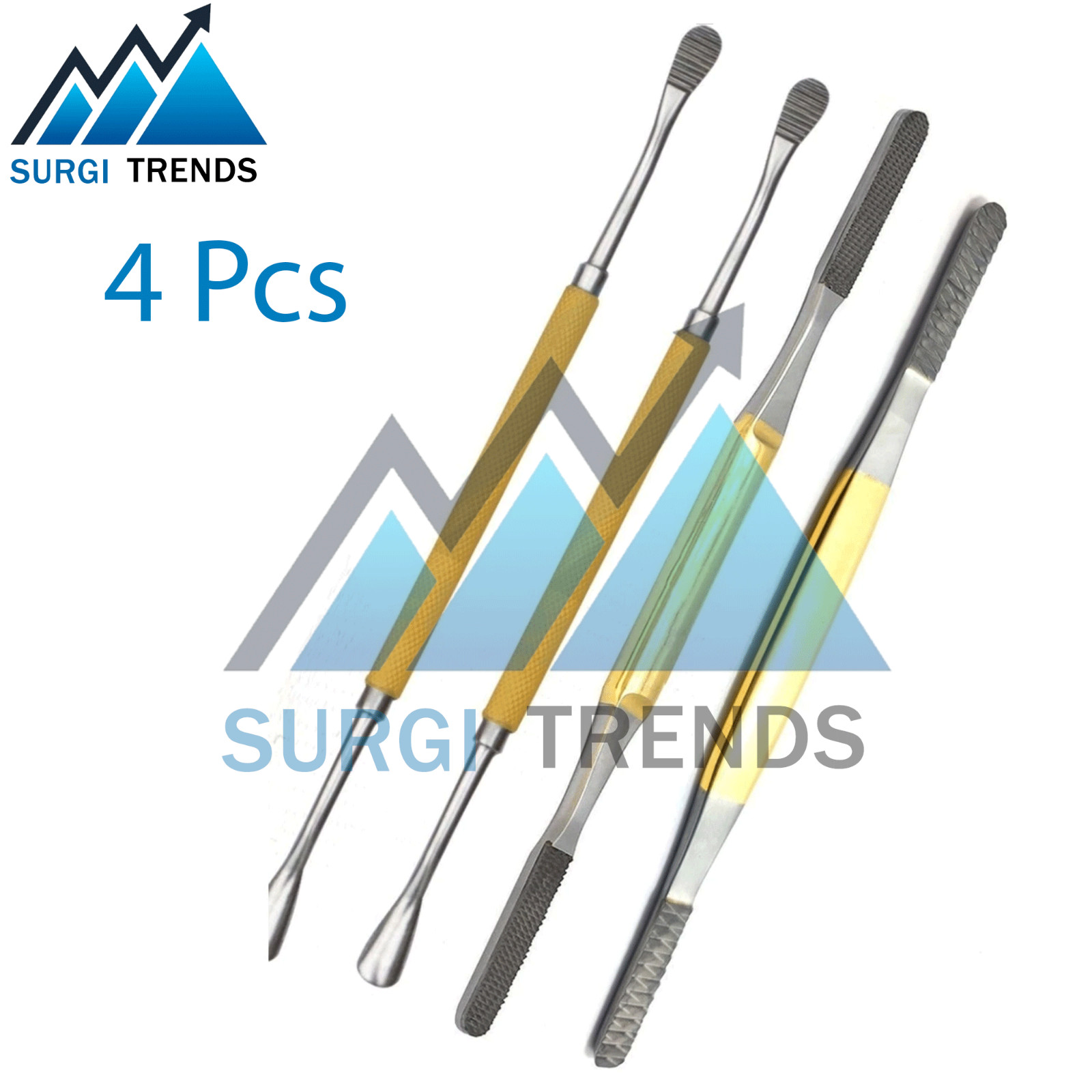 Rhinoplasty Fomon Double Ended Nasal Rasp Medium 4 PCs Set Surgical Instruments