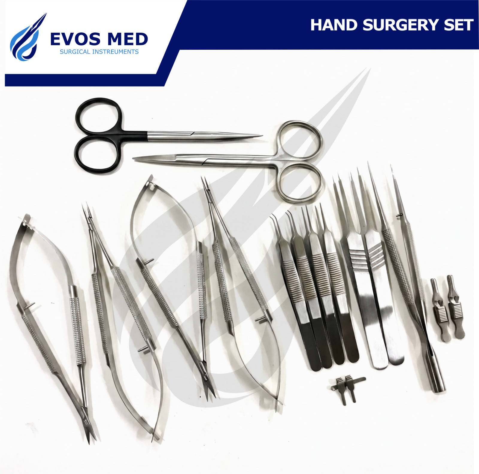 Basic Hand Surgery 17 Pcs Set of Micro Surgical Instruments Stainless Steel