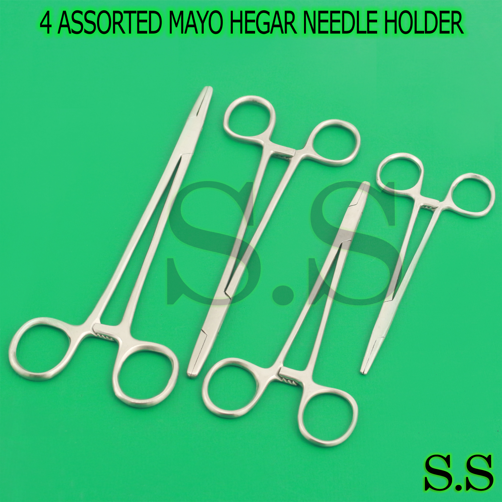 4 ASSORTED MAYO HEGAR NEEDLE HOLDER SURGICAL INSTRUMENT